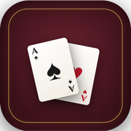 Texas Holdem Tutor app icon — an ace of spades and ace of hearts on a deep burgundy background.